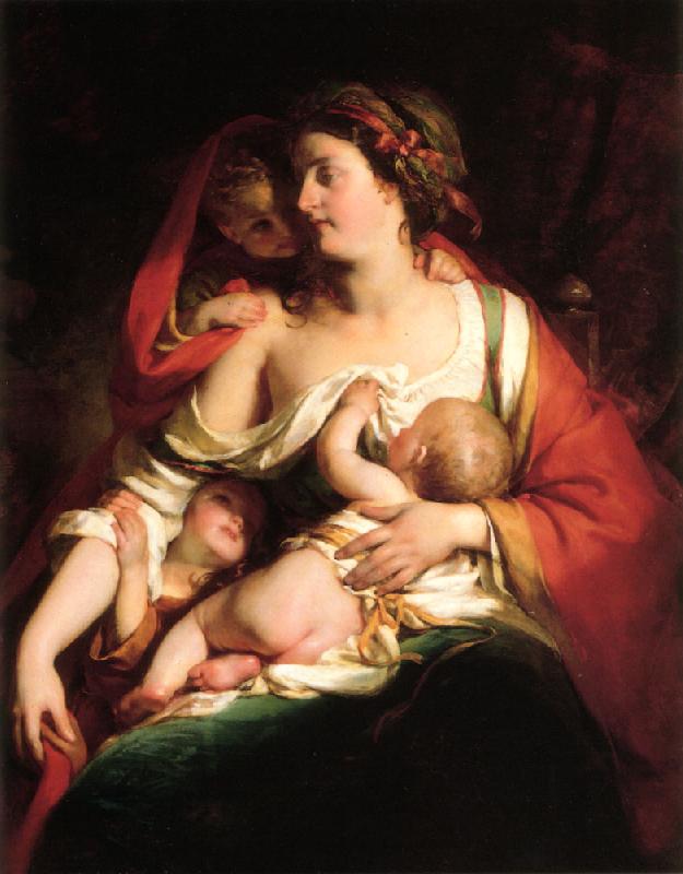 Friedrich von Amerling Mutter und Kinder France oil painting art